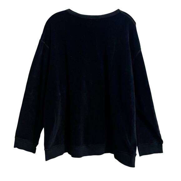 Fresh Produce Velour Crewneck Sweatshirt Sweater Black Womens XL USA Lig… - Picture 2 of 6